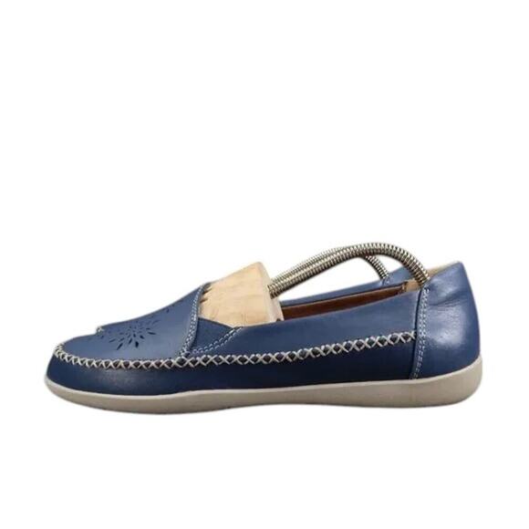 Earth Origins Shoes Women 9.5 Casual Flats Slip On Freya Blue Leather Career Low - Picture 3 of 15